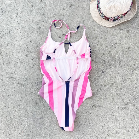 Pink Striped One Piece by Xhilaration - Picture 2 of 6